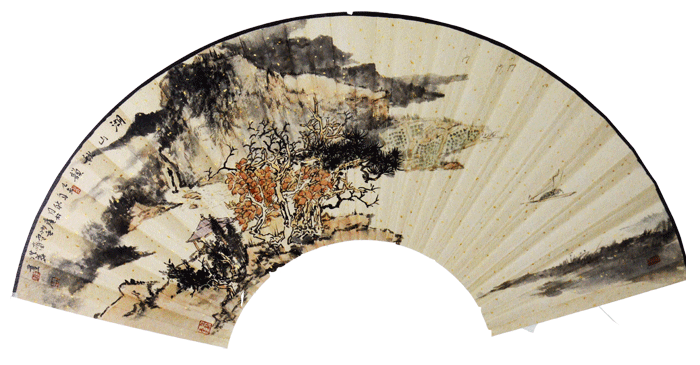 公司两位教师作品参展合肥市中青年十三人书画扇面展
